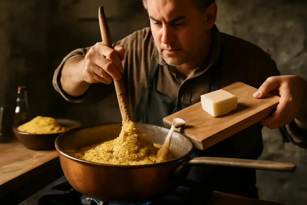 Polenta taragna valtellinese procedimento originale: evita la consistenza gommosa con questo passaggio