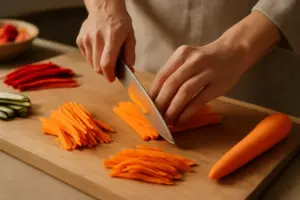 Tagliare le verdure a julienne: il metodo infallibile per ottenere strisce tutte uguali