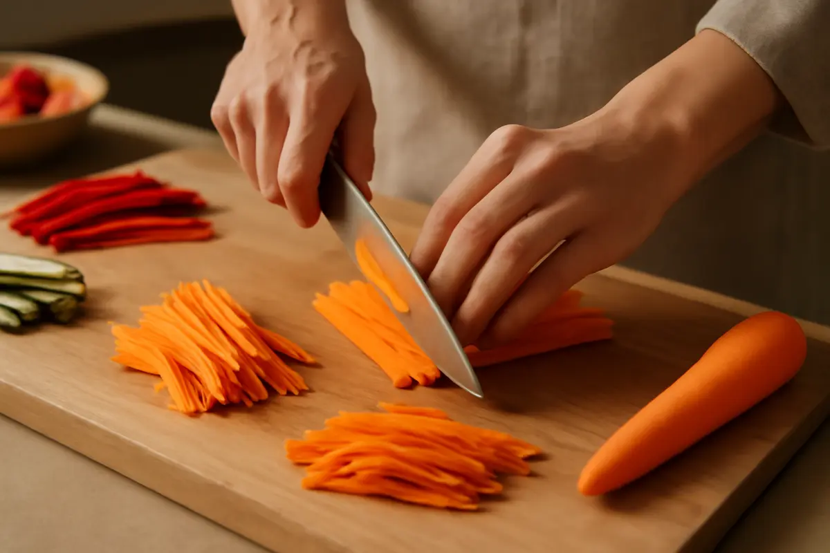 Tagliare le verdure a julienne: il metodo infallibile per ottenere strisce tutte uguali