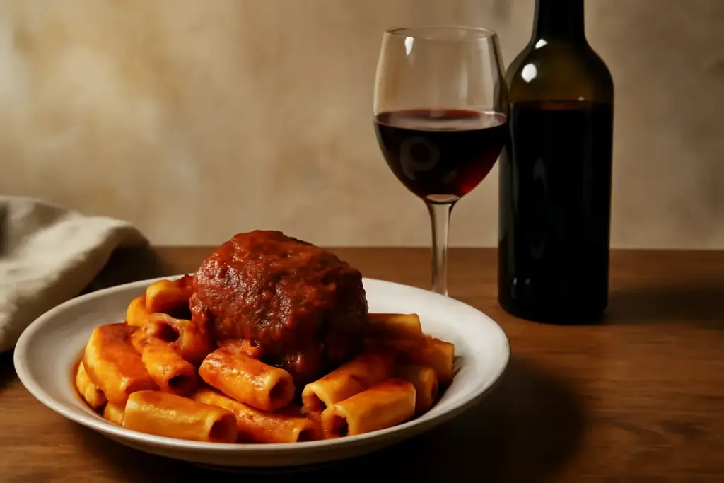 Ragù napoletano e vino: la scelta che esalta la salsa senza mai coprirne l’intensità