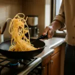 Saltare la pasta in padella: il movimento giusto per non spezzare gli spaghetti