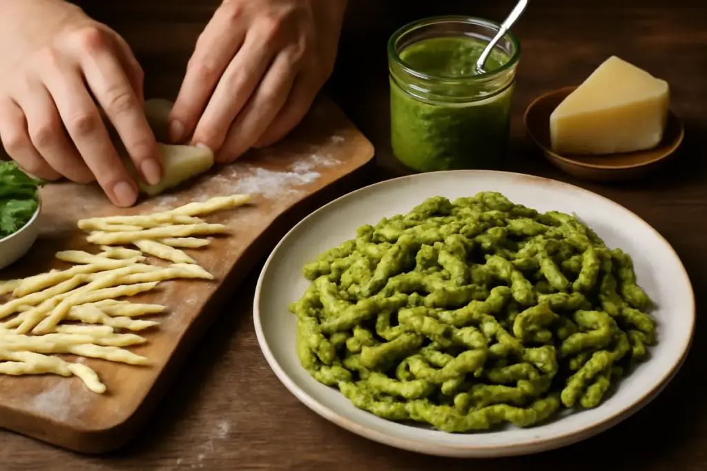 Trofie al pesto genovese segreti di impasto: il formato che esalta davvero la salsa fatta in casa