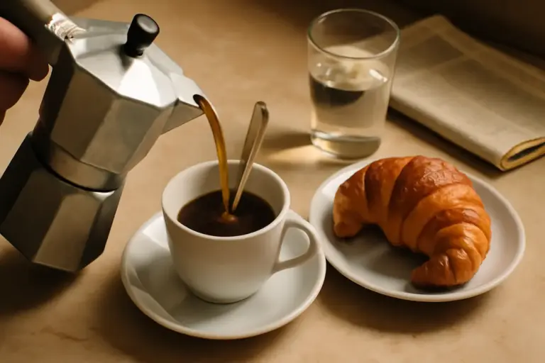 Origini della colazione all’italiana: dalla caffettiera al cornetto, i primi gesti della giornata spiegati