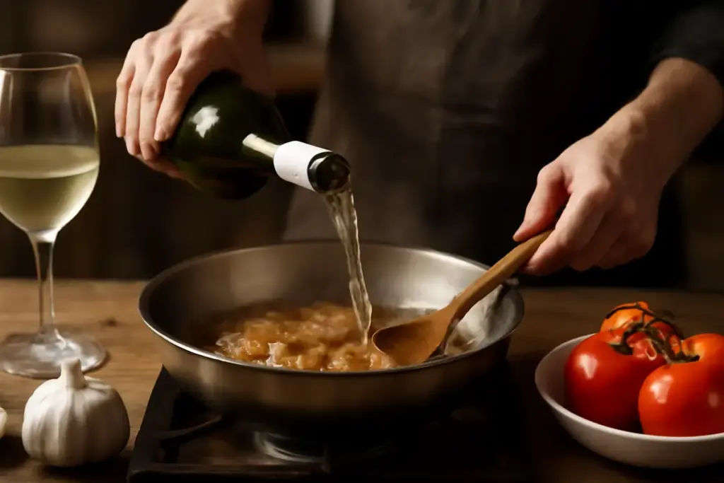 Perché si sfuma sempre con il vino bianco in cucina? Il beneficio nascosto per i tuoi piatti