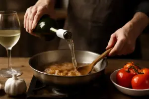 Perché si sfuma sempre con il vino bianco in cucina? Il beneficio nascosto per i tuoi piatti